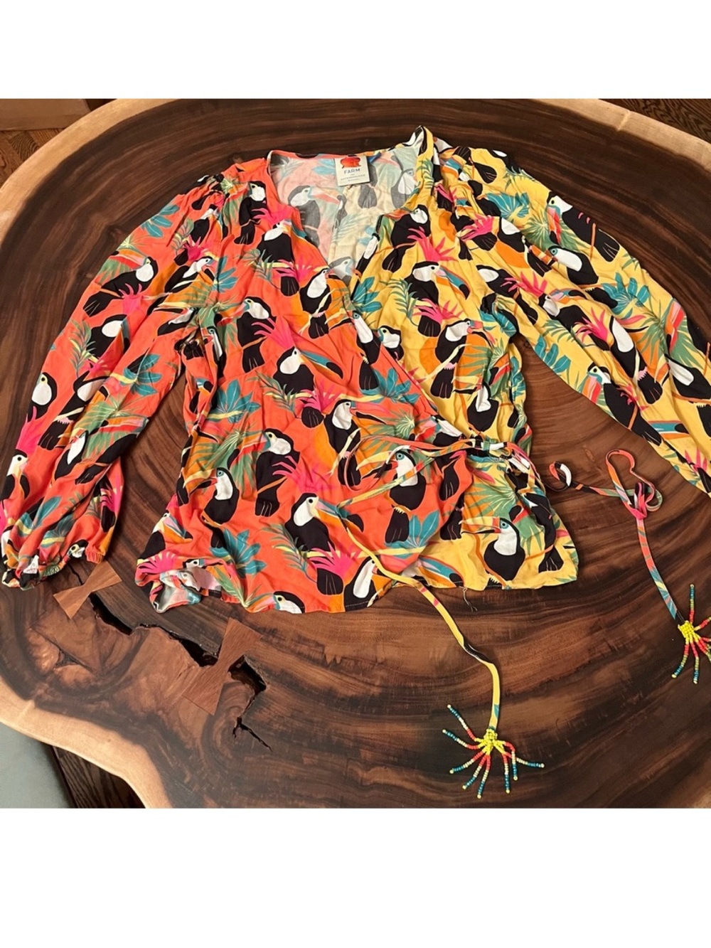 Farm Rio Toucan Wrap Top